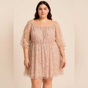 NWOT SHEIN Blush Floral Mini Dress